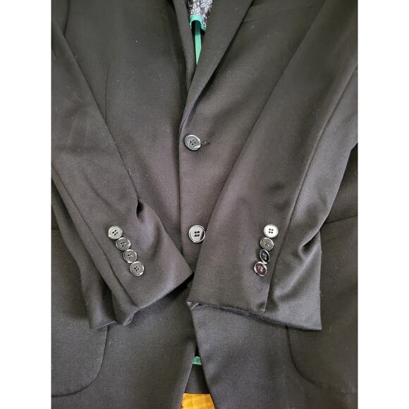 Tom Baine Tailored Collection Cotton Blend Black Blazer Sport Coat M 40 - Picture 4 of 7